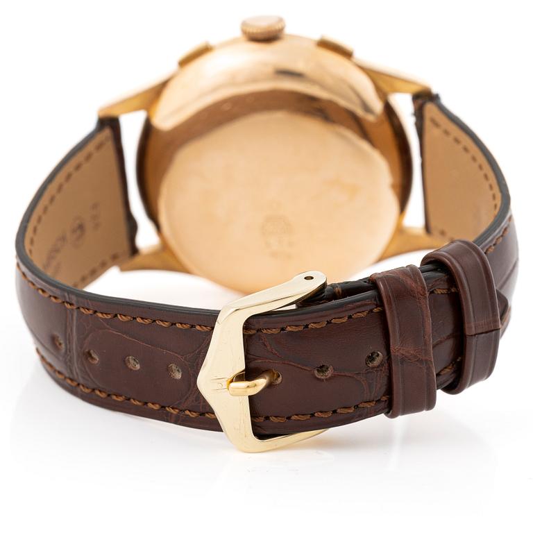 Aurora, "Chronographe Suisse Antimagnetic", armbandsur, kronograf, 37,5 mm.
