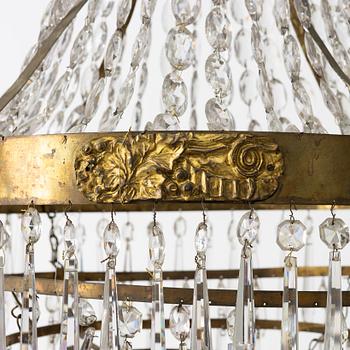 A Late Empire chandelier, 19th century.