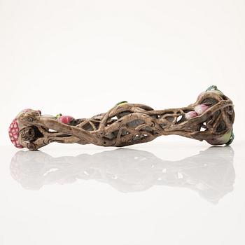 A Chinese porcelain ruyi-sceptre, late 20th century.