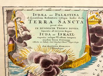 Johann Baptist Homann, map, The Holy Land, Nuremberg circa 1720.