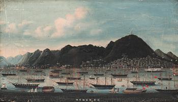 1525. An oil painting of Hong Kong by an anonymous artist, Qing dynasty, 19th Century.