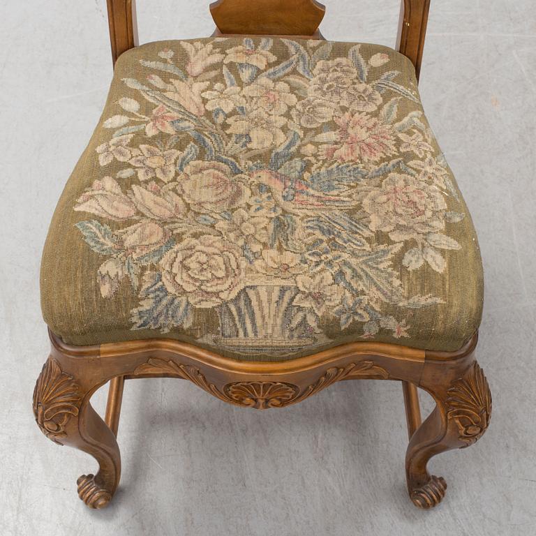 Ten rococo style chairs, early 20th century.