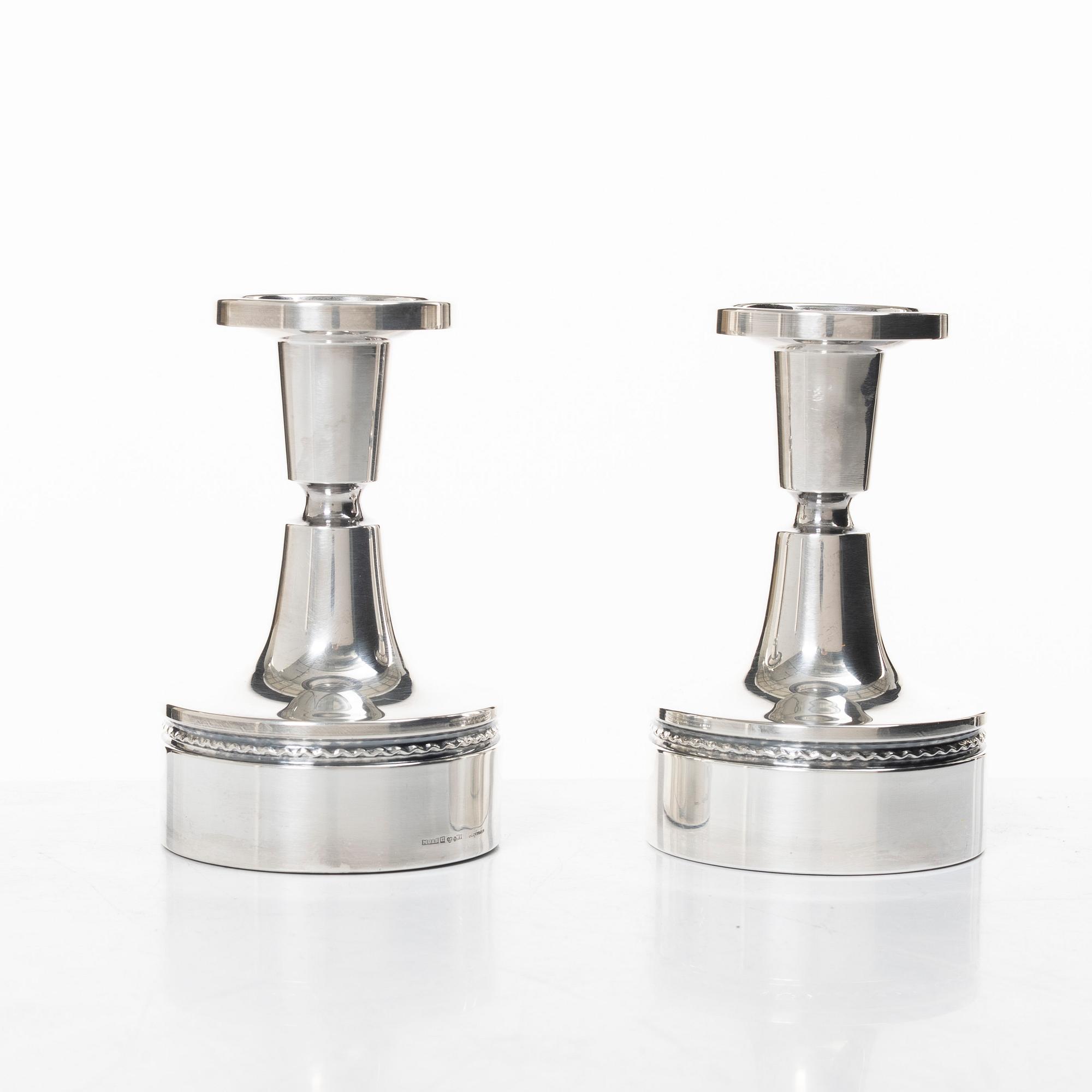 Eric Löfman, a pair of candlesticks, MGAB, Uppsala 1973.