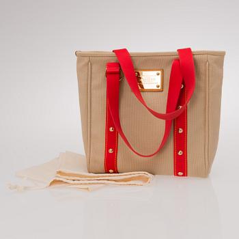 LOUIS VUITTON CANVAS ANTIGUA CABAS MM TOTE BAG.