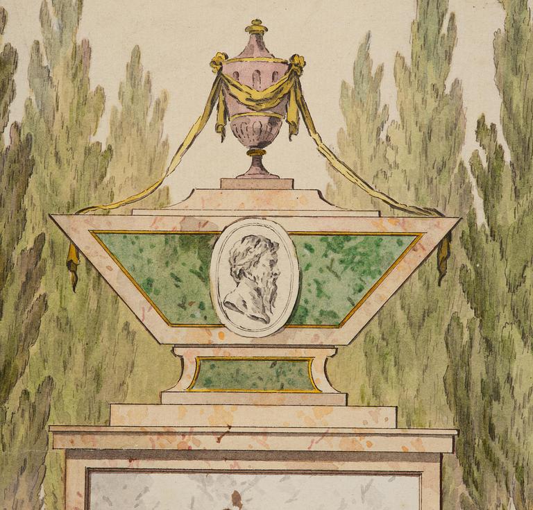 Gustaf III, inscribed, Grave monument.