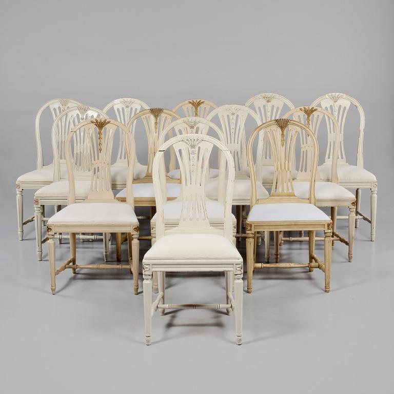 STOLAR, 13 st, snarlika, gustaviansk stil, 1900-tal.