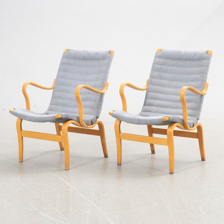 Bruno Mathsson, fåtöljer, ett par, "Eva", DUX, 1900-talets slut.