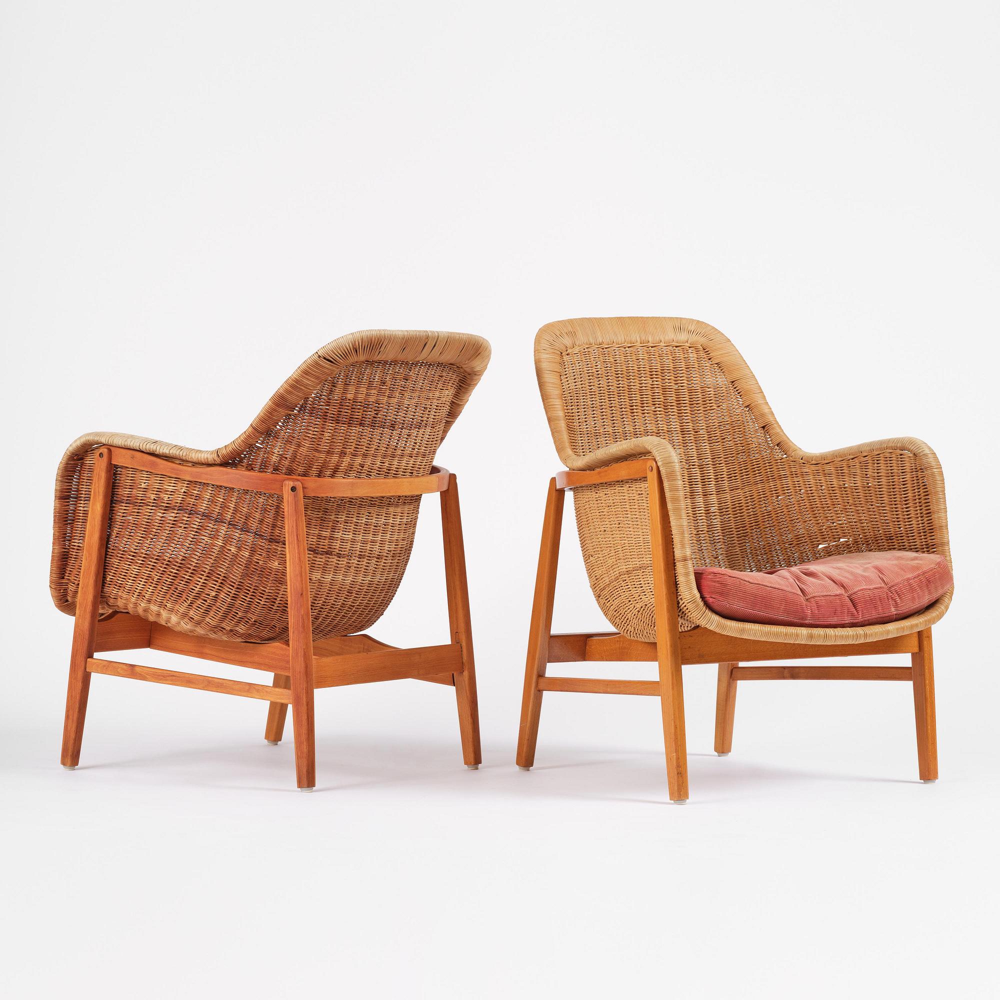 Scandinavian Modern, fåtöljer, ett par, 1950-tal.