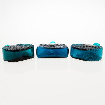 NANNY STILL, "Flindari" karaffer, 3 st, Riihimäen Lasi Oy 1960-tal.