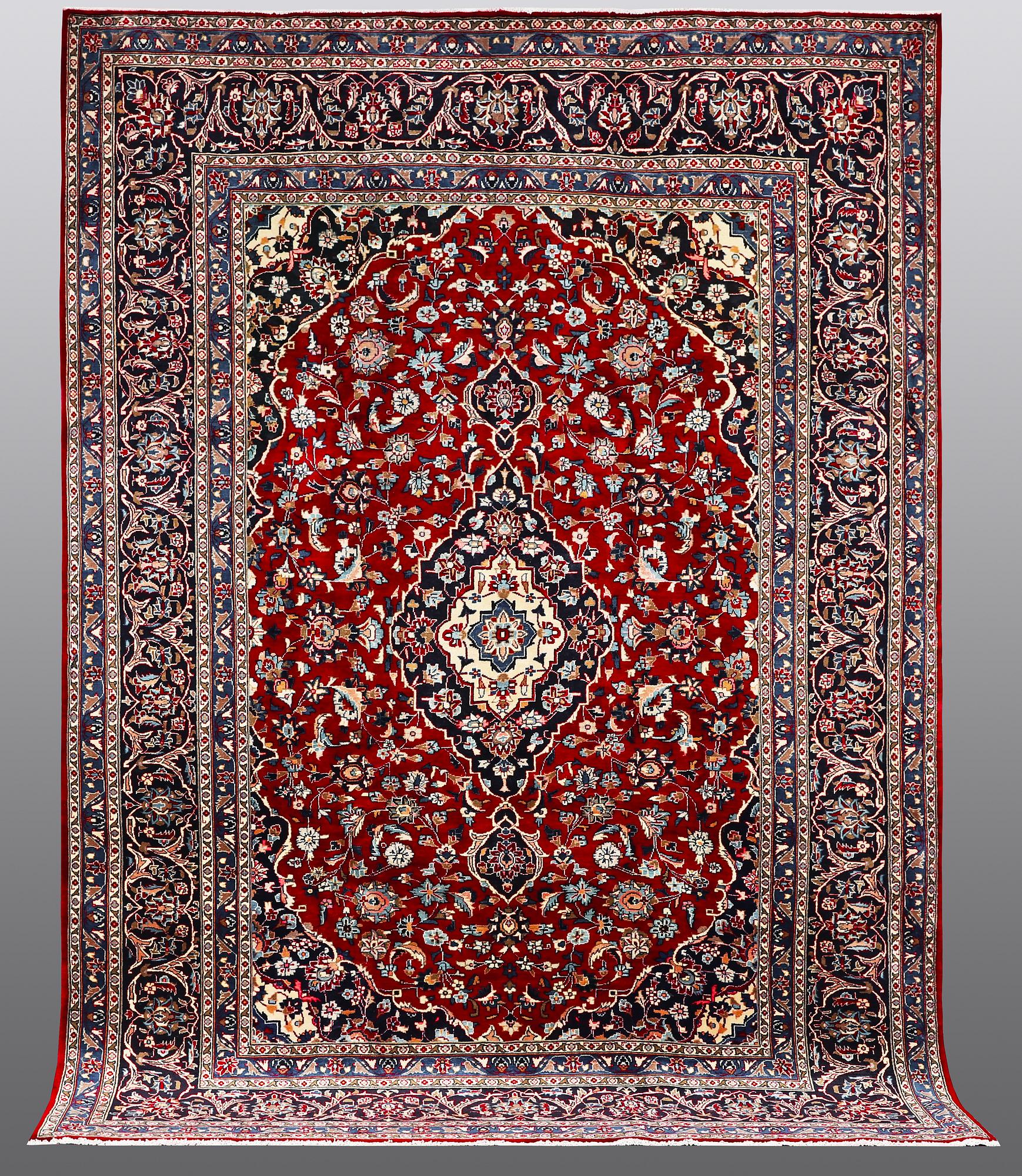 A carpet, Mashad, ca 346 x 248 cm.