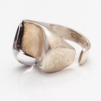 Björn Weckström, "Darina's tear", a sterling silver and acrylic ring. Lapponia 1974.