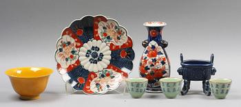 PARTI PORSLIN, 7 delar, Kina resp Japan, 1800/1900-tal.