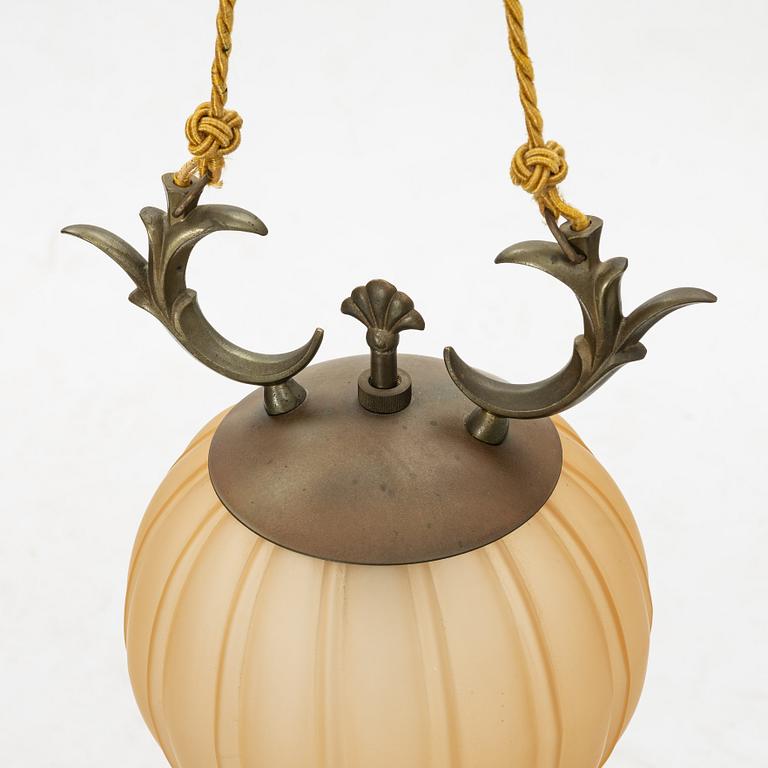 a Swedish Grace ceiling lamp, 1920s-30s.