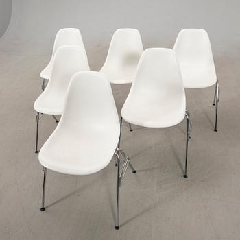 Charles & Ray Eames, stolar 6 st "DSS Plastic side chair" för VItra 2002.