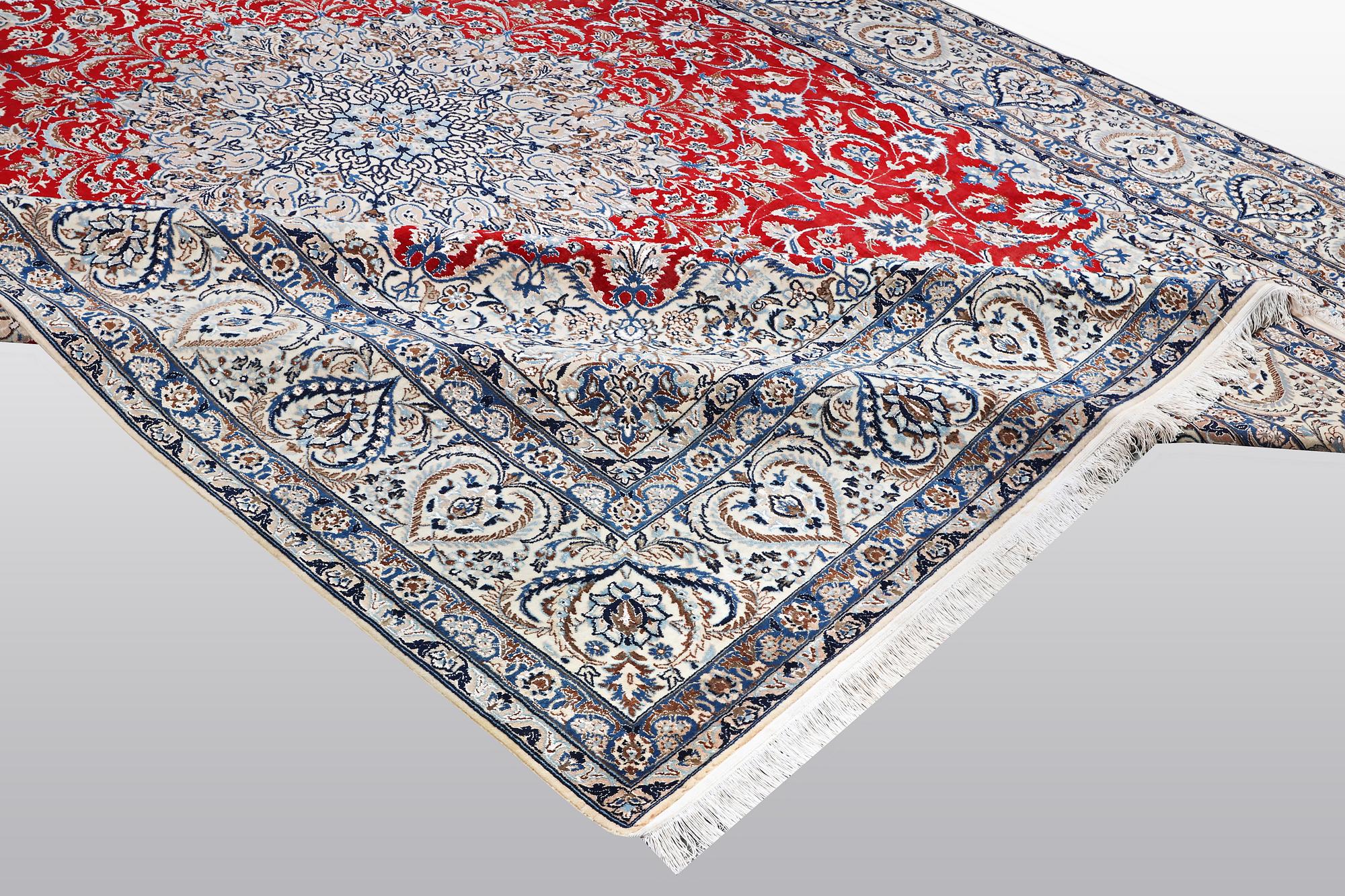 A carpet, Nain 9 LAA, part silk, ca 457 x 325 cm.
