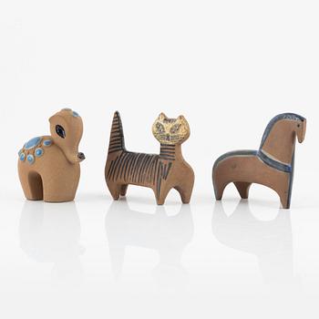 Five stoneware figurines, Gustavsberg.