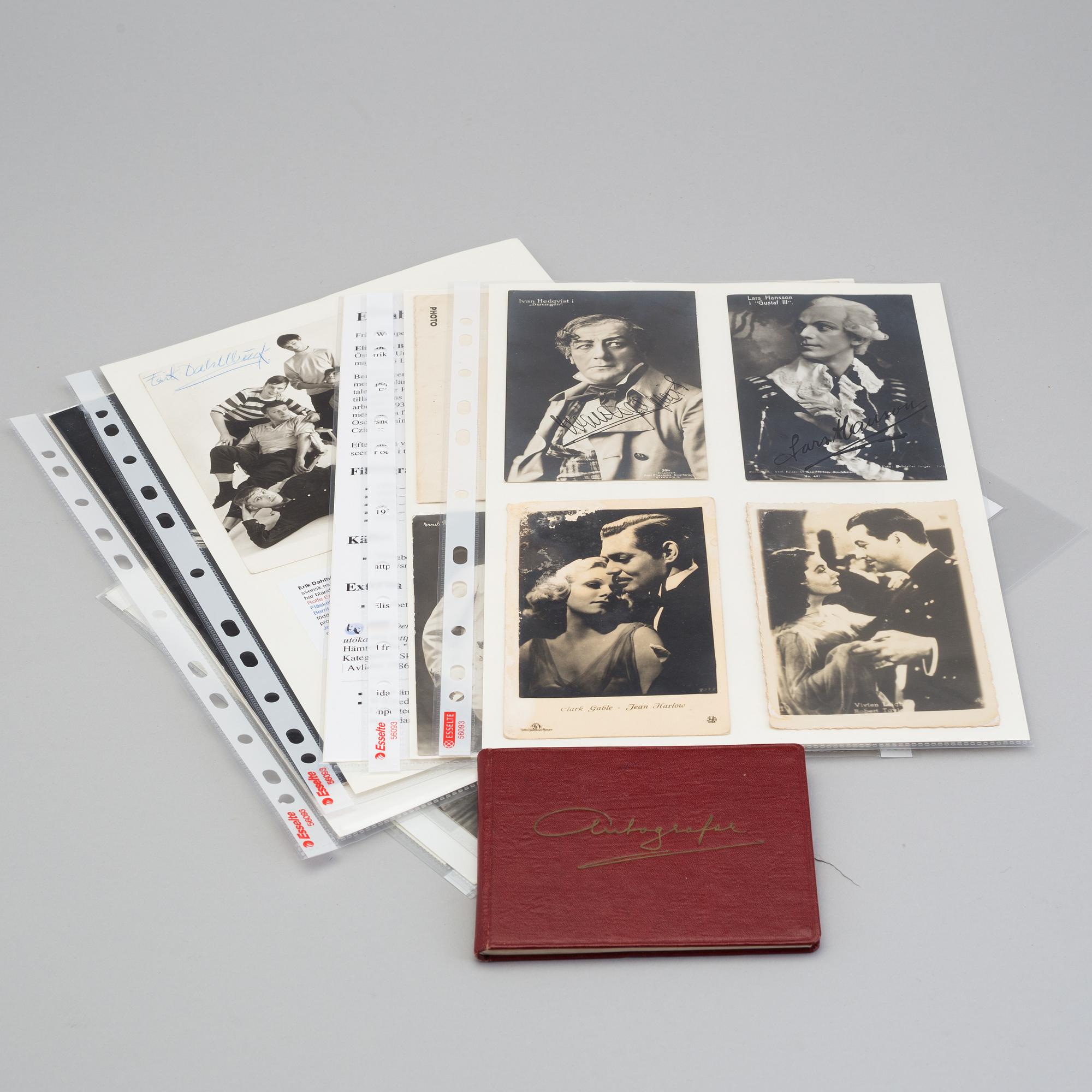 COLLECTION OF AUTOGRAPHS AND PHOTOS, including Swedish actors Bibbi Andersson, Povel Ramel and Sickan Carlsson.