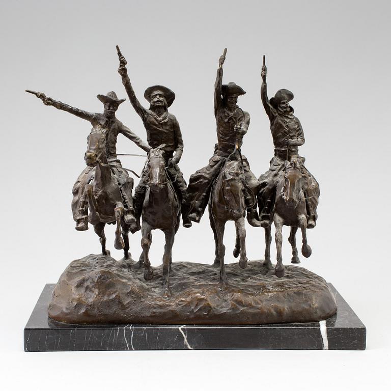 FREDERIC S REMINGTON, a bronze sculpture from the 20th century.