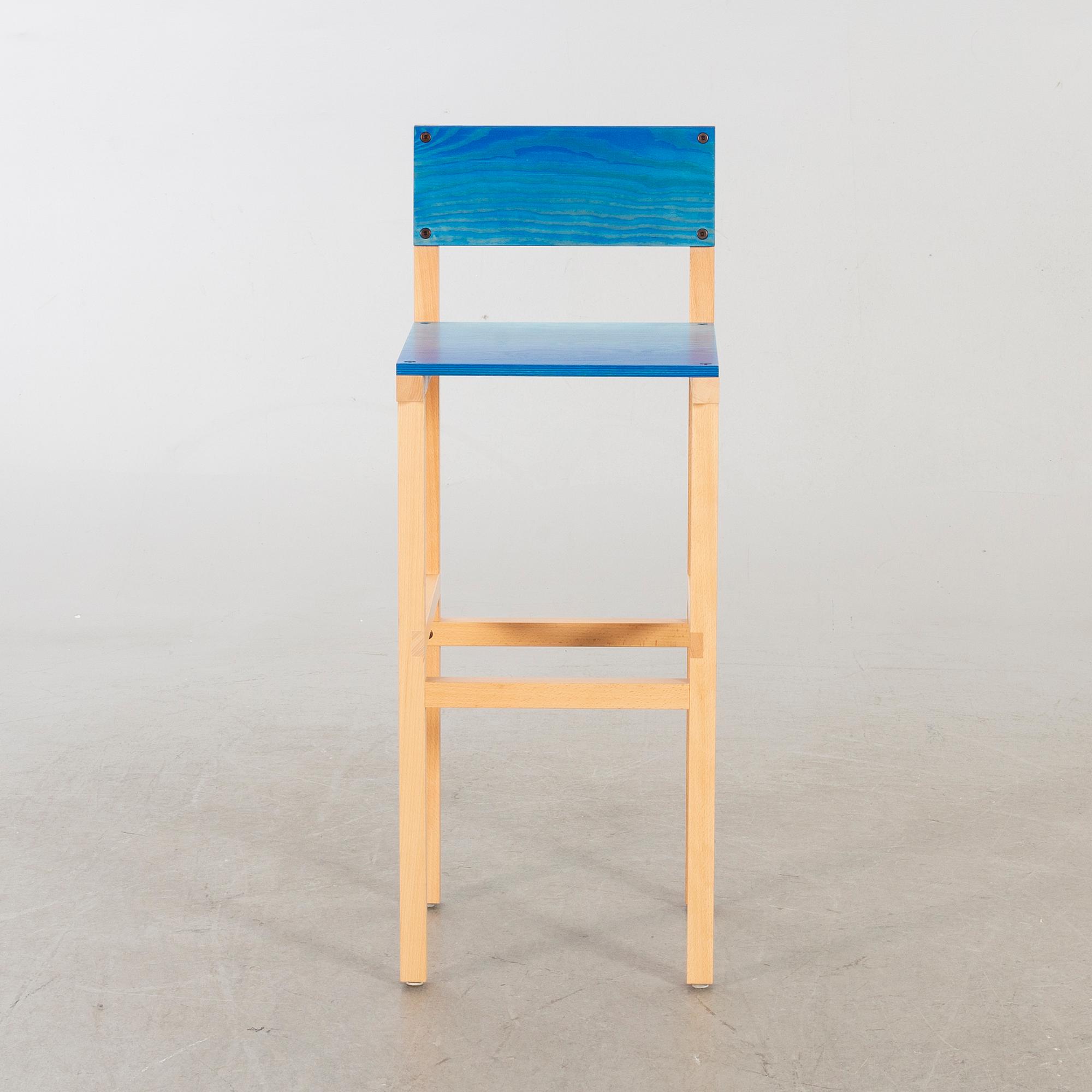 FREDRIK PAULSEN, "Röhsska"Designbaren,bar stool, Blå Station 2020, Bar stool 14/18.