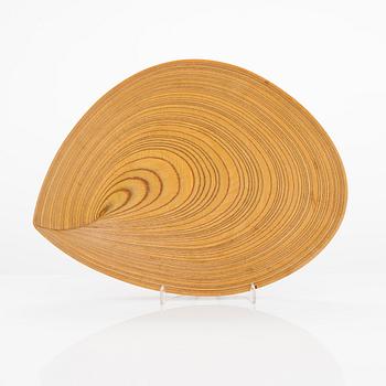 Tapio Wirkkala, a plywood dish, signed TW.