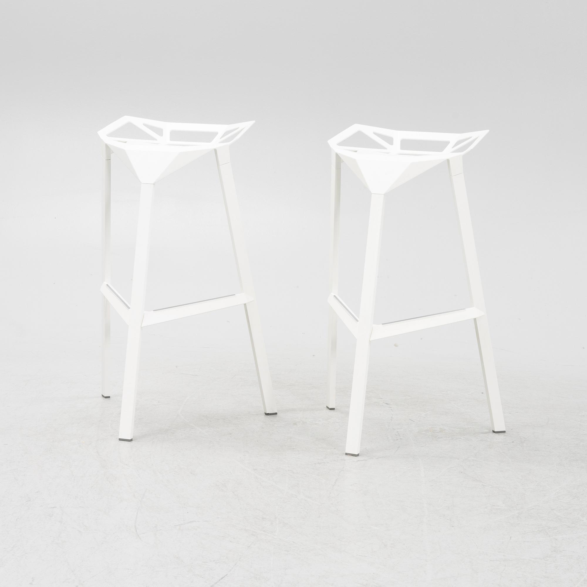 Konstantin Grcic, a pair of 'Stool one' bar stools, Magis, Italy.