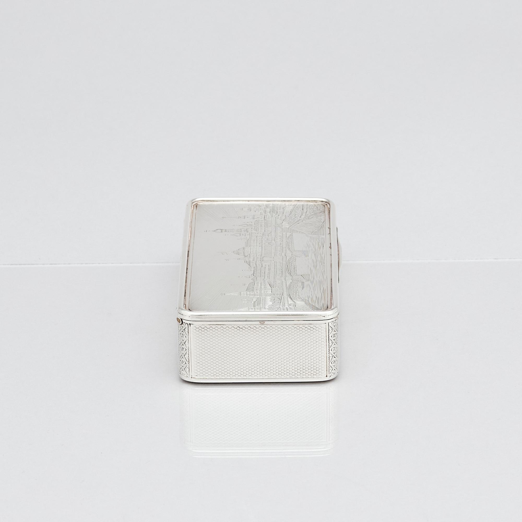 A russian silver box, unclear makers mark, assay master Victor Savinkov, Moscow, Russia, 1869.