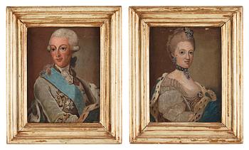 36. Ulrica Fredrica Pasch Attributed to, Gustaf III (1746-1792) & Sofia Magdalena (1746-1813).