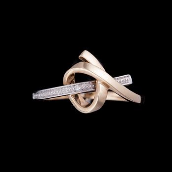 RING, 14K guld, diamant. Vikt ca 2,0 g.