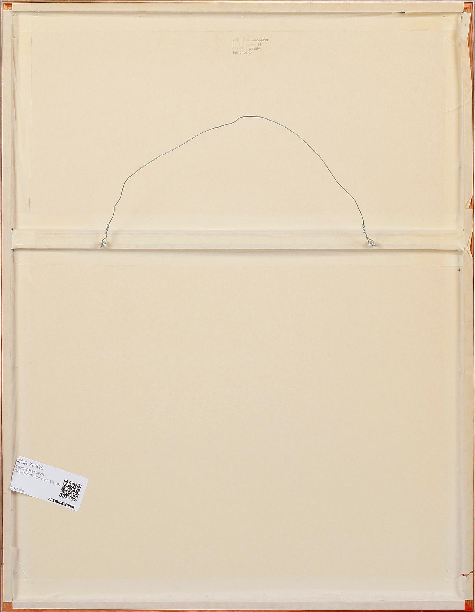 YRJÖ EDELMANN, färglitografi, signerad, EA.