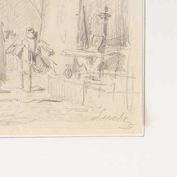 Vincent Stoltenberg-Lerche, attributed to, pensil drawing, inscribed "Lerche".