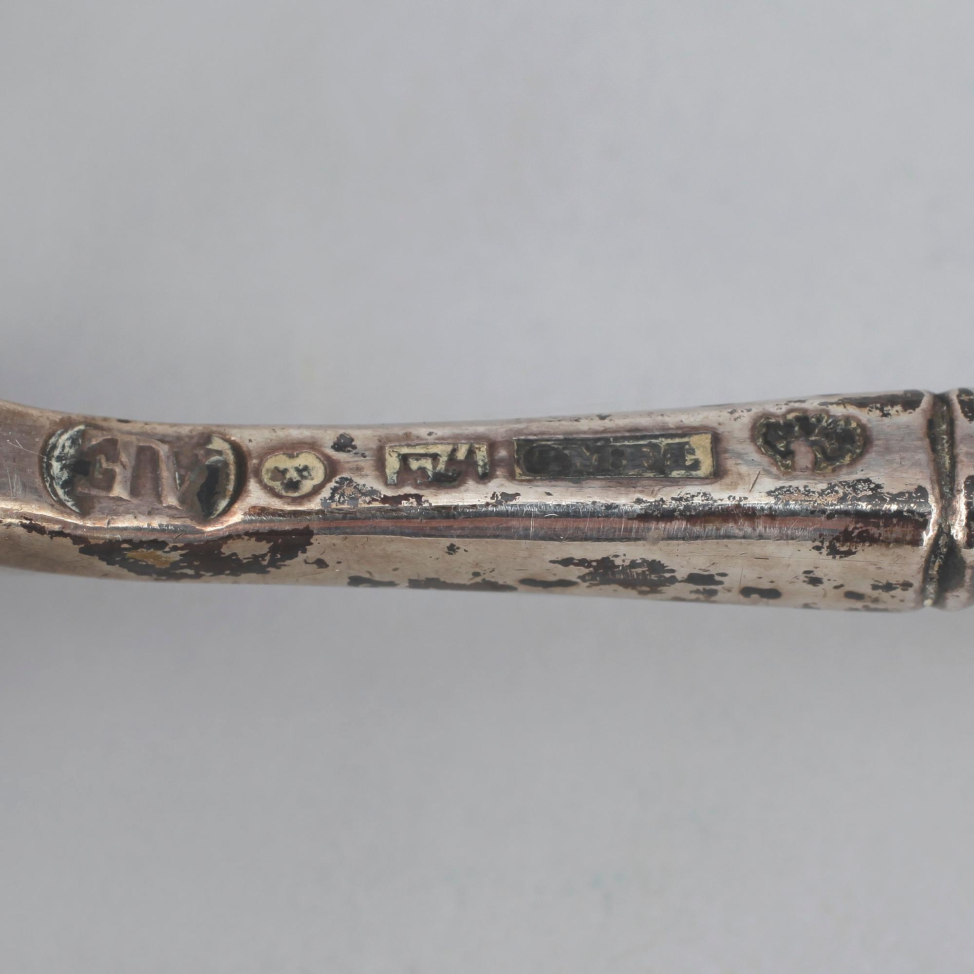 SOCKERSTRÖARE samt SOPPSLEV, silver, bla Jakob Ulrik Flohr, Göteborg, 1828. Total silvervikt 153 g.
