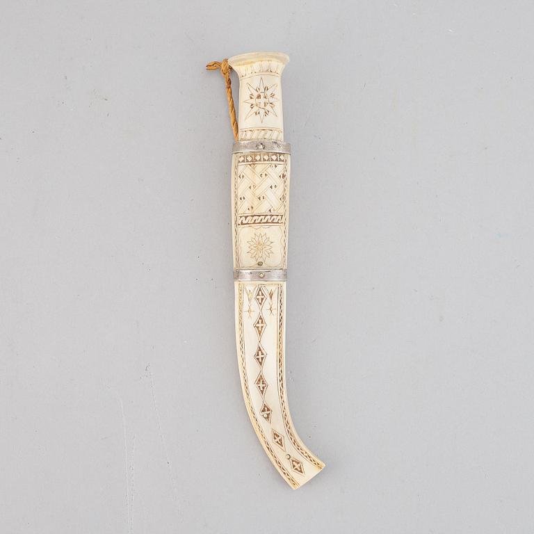 A Sami reindeer antler knife, mid 20th century.