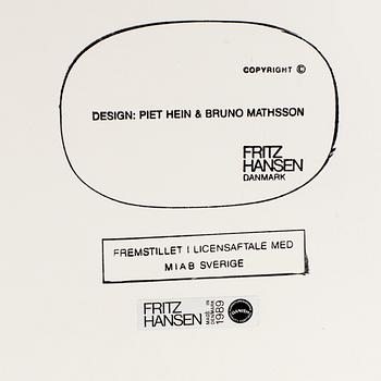 BRUNO MATHSSON / PIET HEIN, a "Superellips" table for Fritz Hansen Denmark 1989.