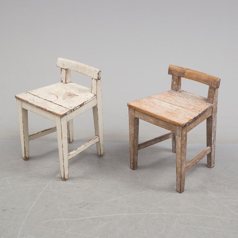 A set of four chairs, 19th century.