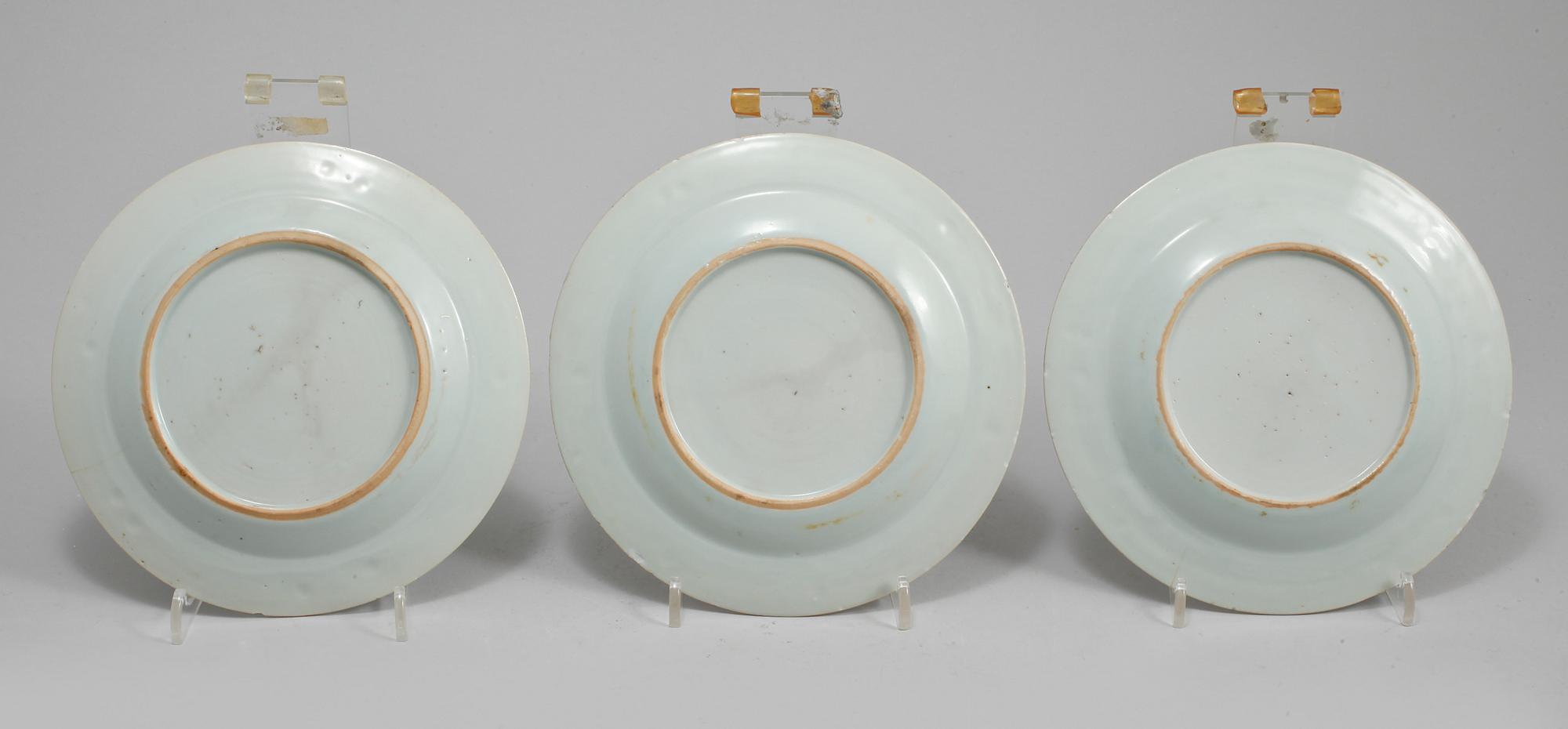 ASSIETTER, 6 st, porslin, Kina, 1800-tal.