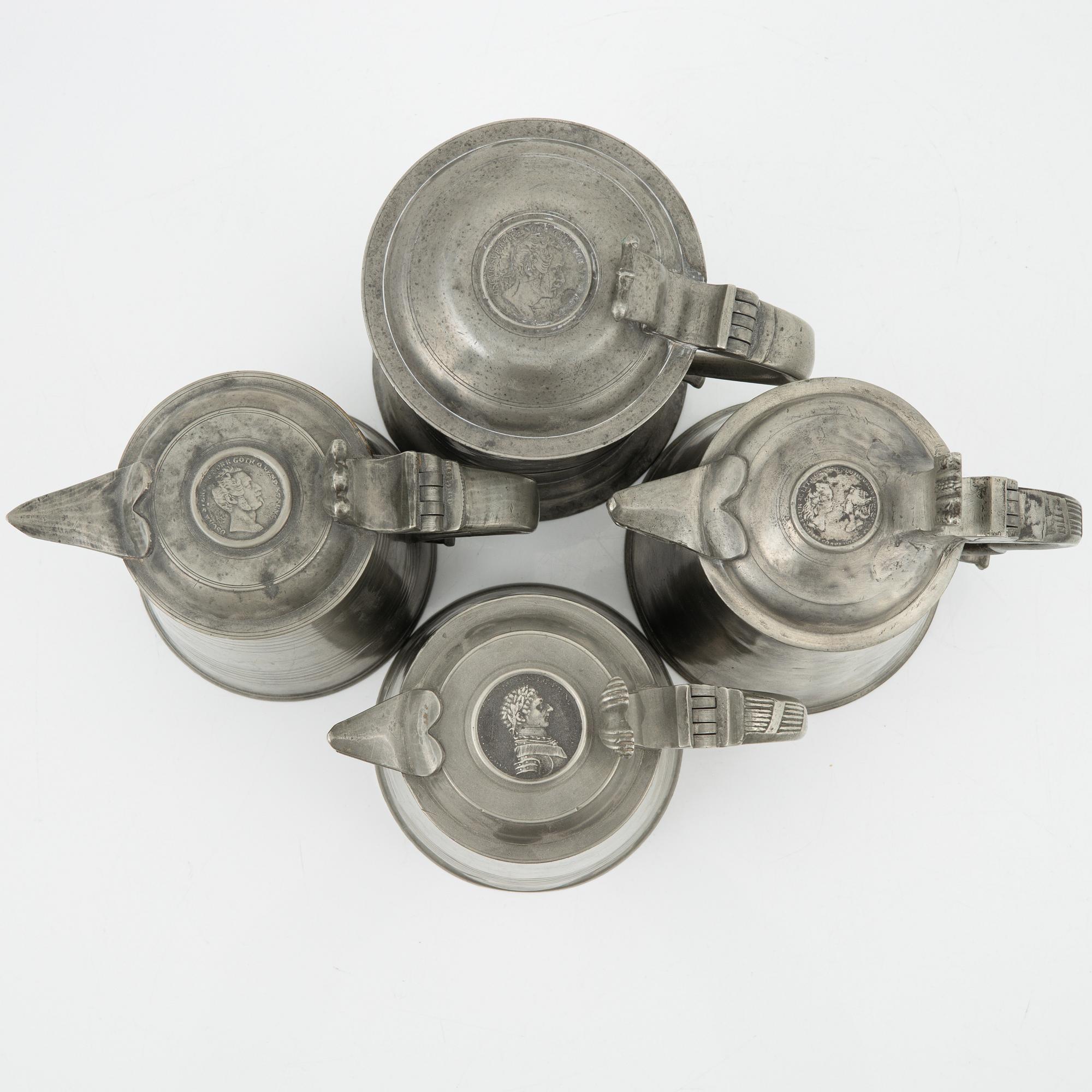 Stop, 4st, tenn, bla Per Fredrik Wigholm, Arboga 1845 eller 1847.