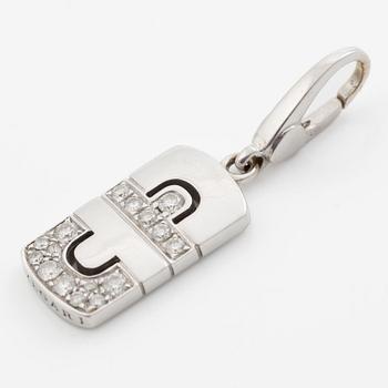 Bulgari hänge/berlock 18K vitguld vitguld med runda briljantslipade diamanter "Parentesi".