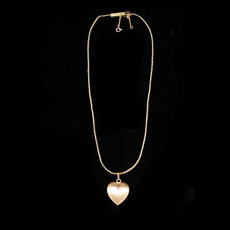 COLLIER MED HÄNGE, 18k guld, 1900-talets sista kvartal. Vikt 20g.