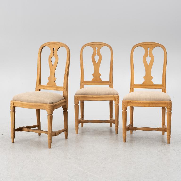 Three 'Hallunda' chairs, Ikea, 1990's, Gustavians style.