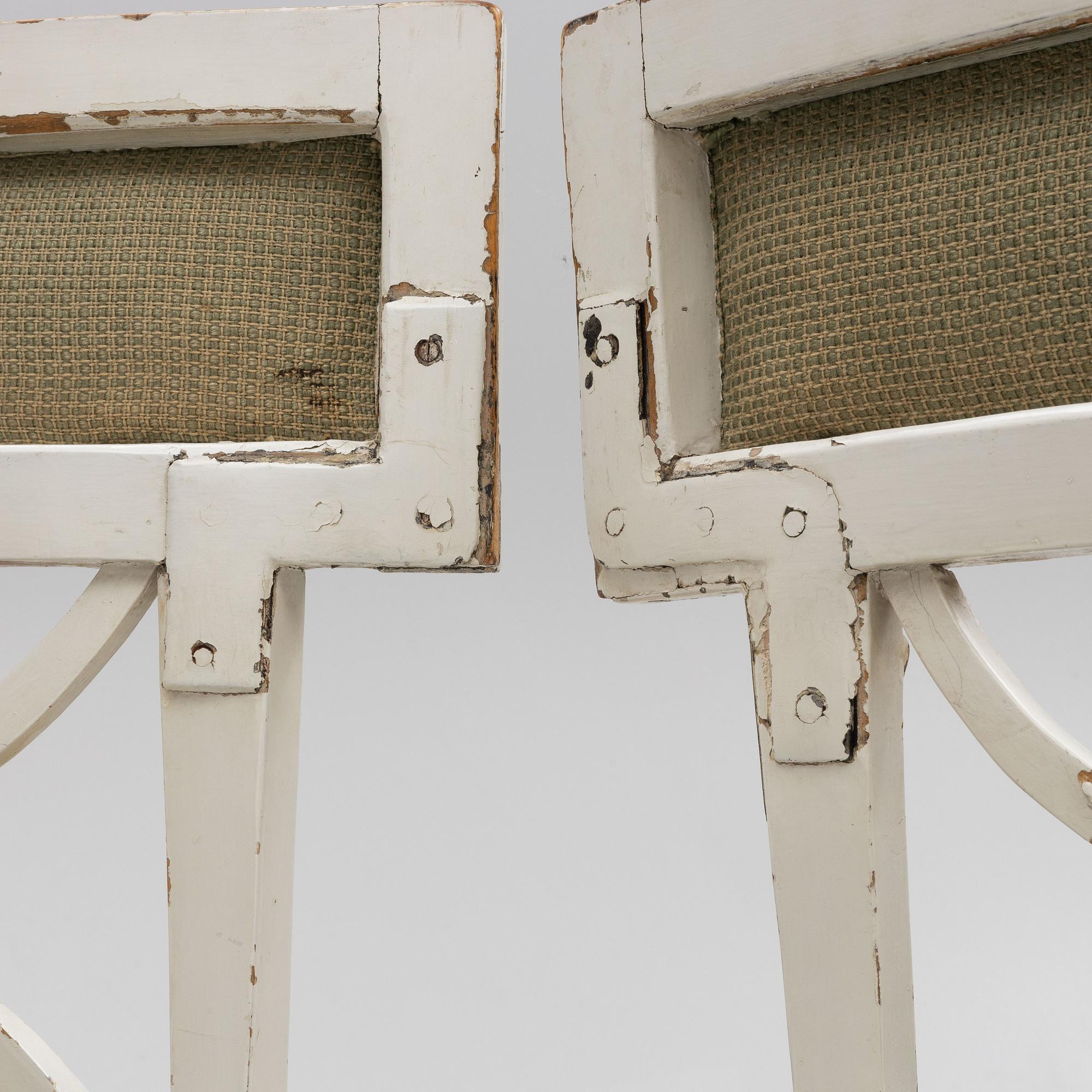 Stolar, ett par, gustavianska, 1700-talets slut.