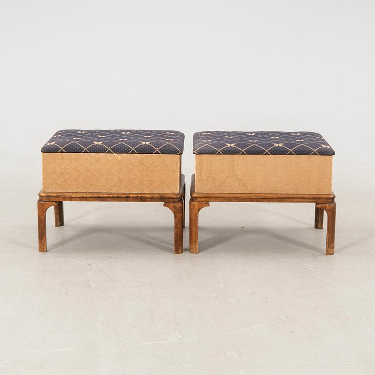 Storage stools, a pair from the 1940s.