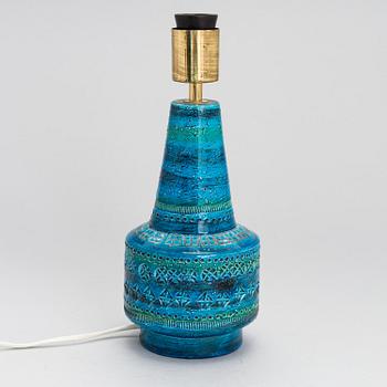 Aldo Londi, Bordslampa, keramik, "Rimini blu", Bitossi, Italien, 1900-talets mitt.