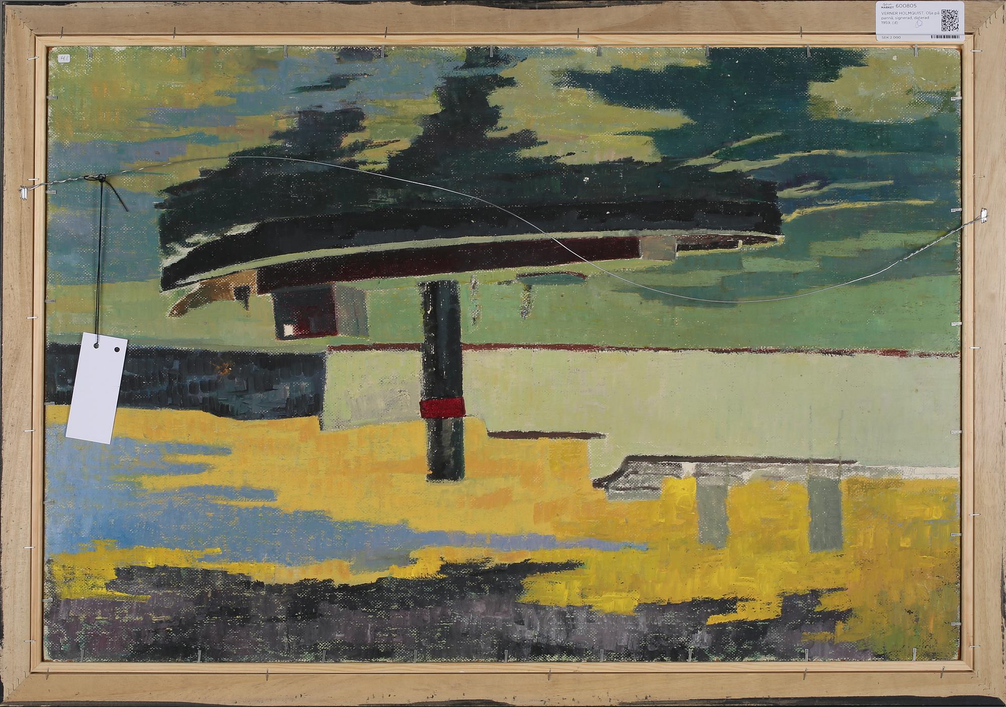 VERNER HOLMQUIST, olja på pappannå, signerad
 och daterad 1959.