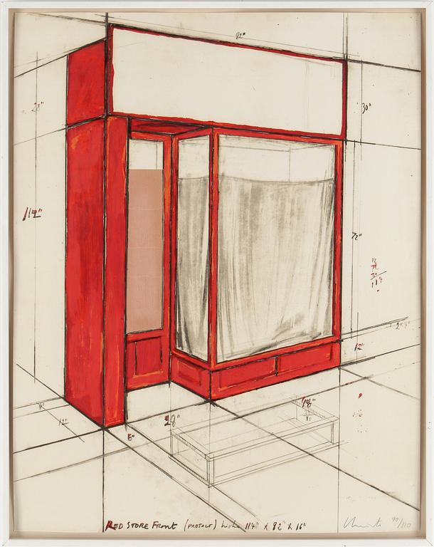 CHRISTO, screentryck och kollage, signerad och numrerad 90/110.