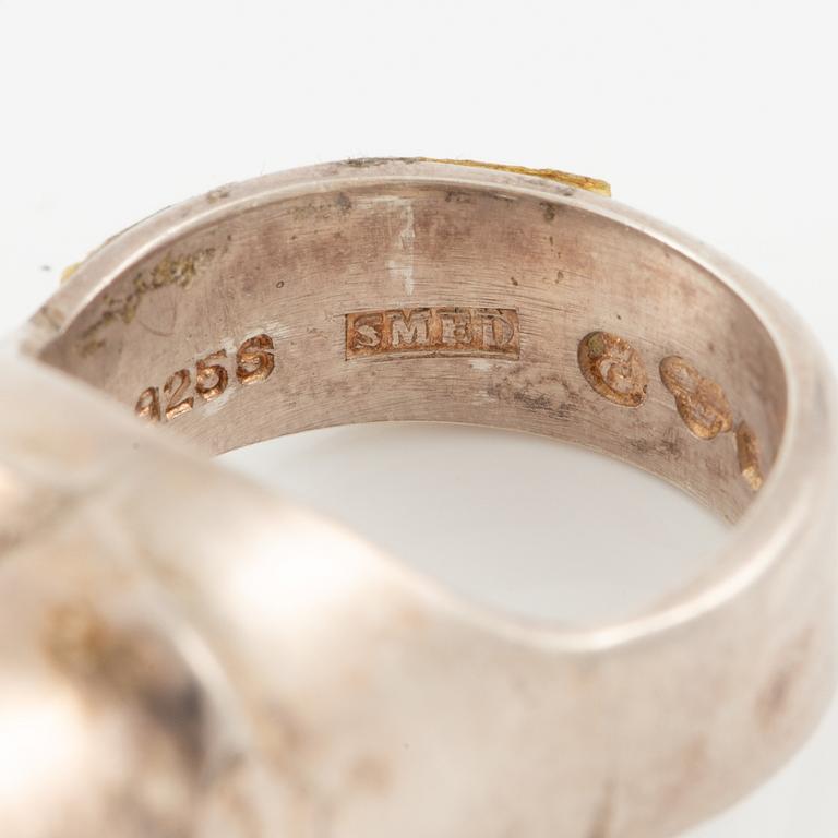 Lars Arby, four rings, sterling silver, Gothenburg 1967, 1969 and 1976.
