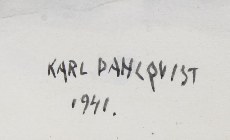 KARL DAHLQVIST, akvarell, sign  o dat 1941.