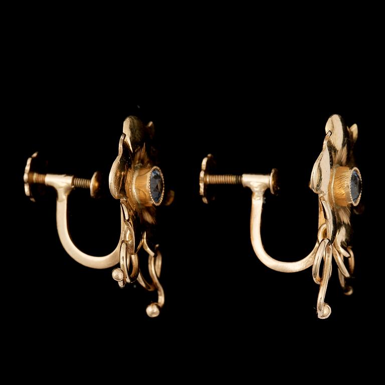 ÖRHÄNGEN, ett par, guld 18K, JP, Stockholm. Tot ca 4,5 gram.