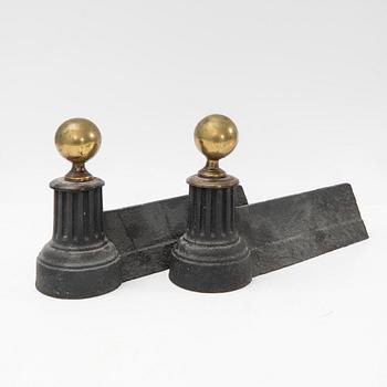 Fire dogs, a pair, first half of the 20th century.