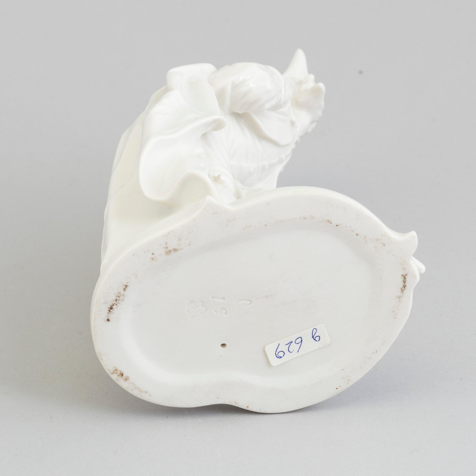 A white glazed figure of pantalone, Nymphenburg, Germany, 20th Century.