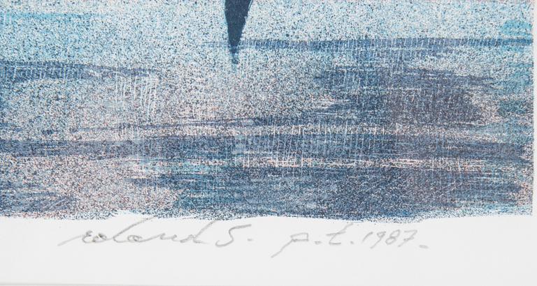 ROLAND SVENSSON, färglitografi, P.T. signerad och daterad 1987.